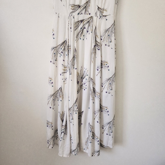 Free People Printed Retro Midi Dress Size 10 - Picture 14 of 16